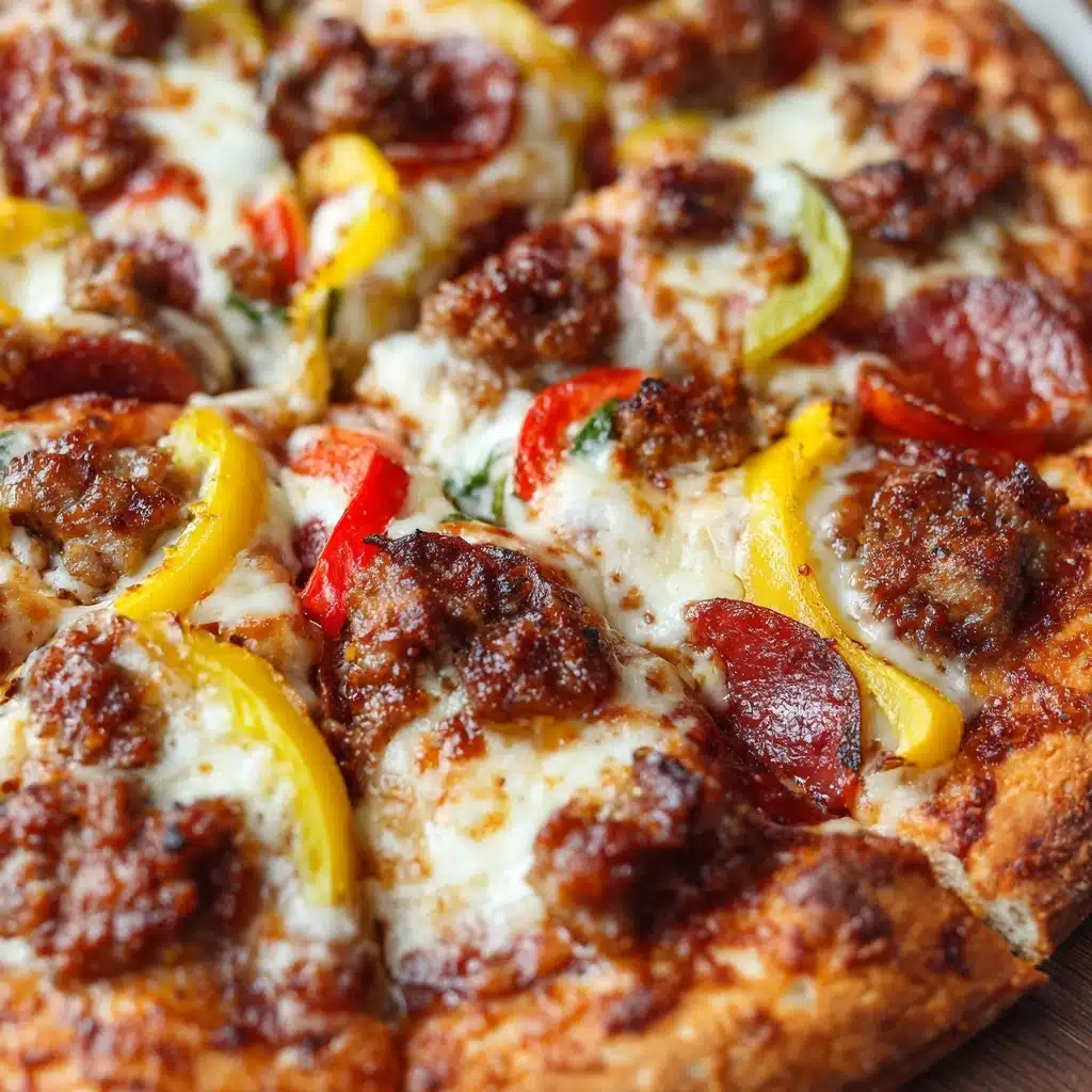 Spicy Sausage and Pepperoncini Thin Crust Pizza Recipe - Recipe Image