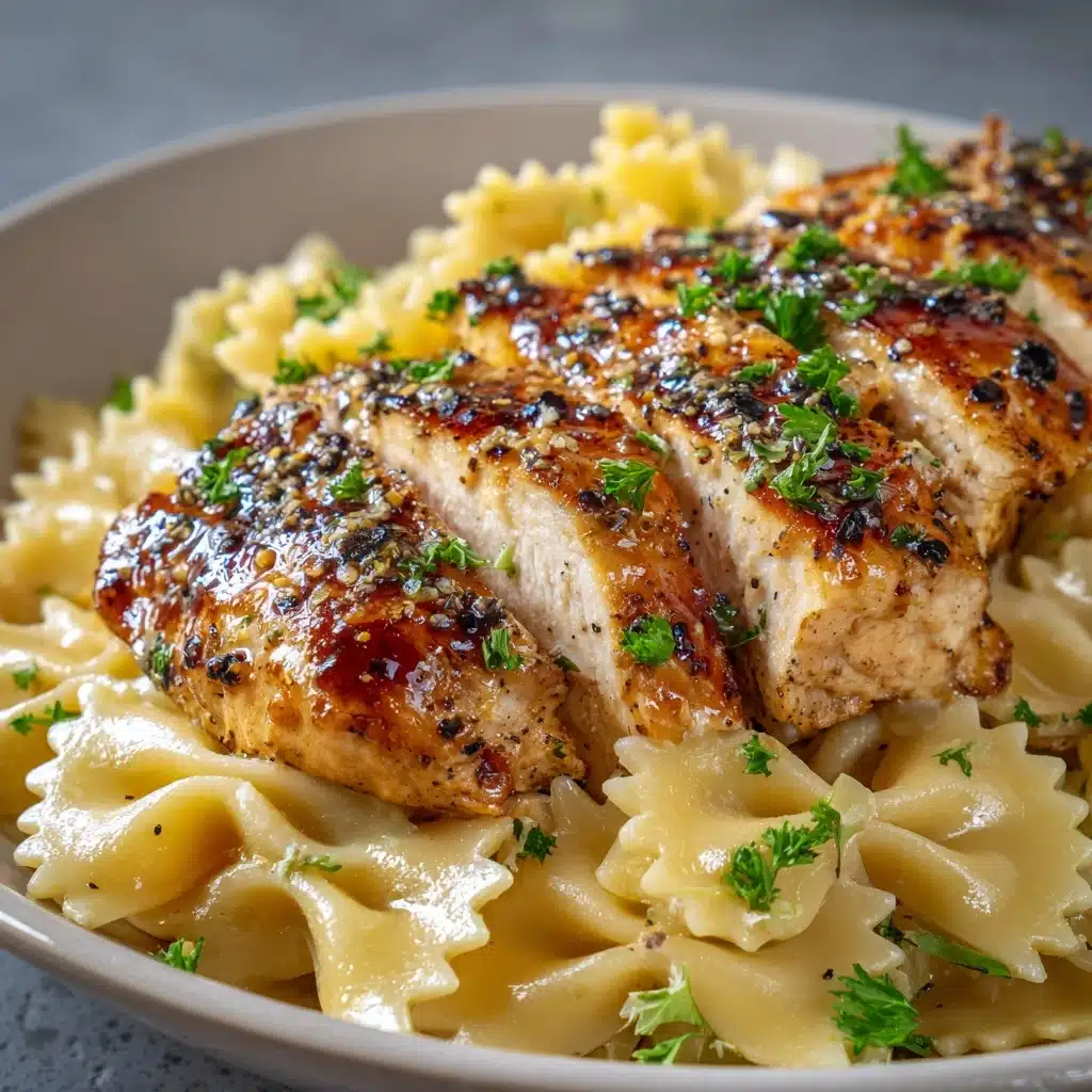 Lemon Garlic Chicken with Parmesan Bowtie Pasta Recipe - Recipe Image