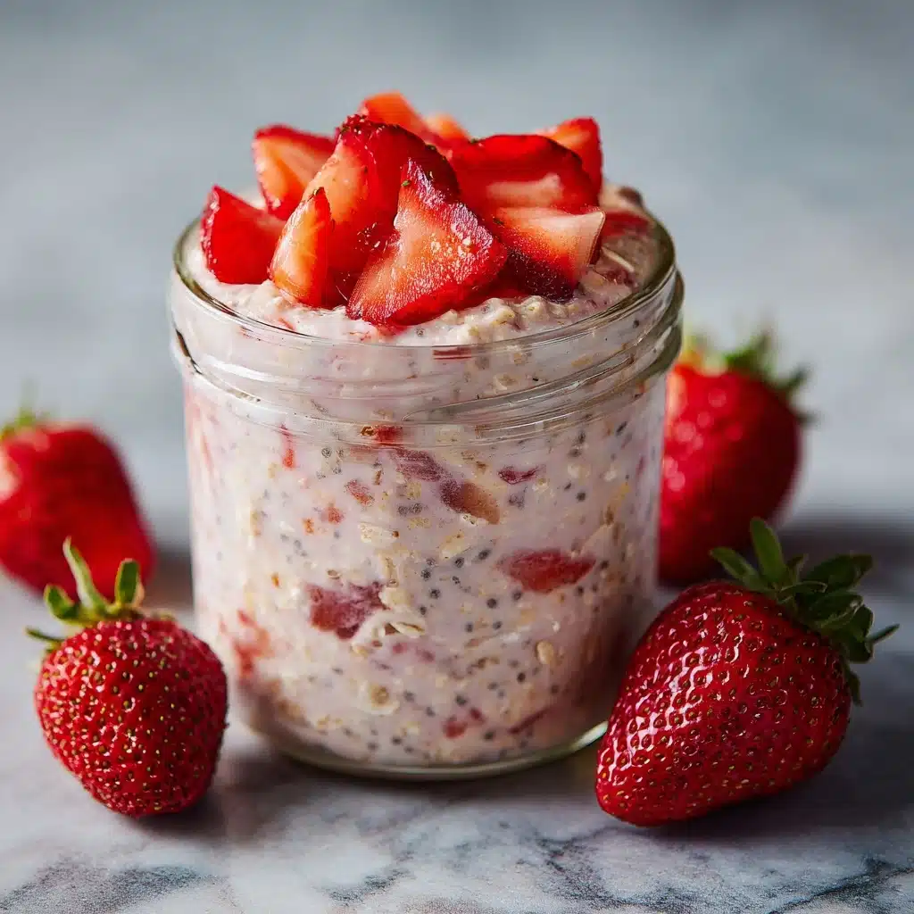 Strawberries and Cream Overnight Oats Recipe - Recipe Image