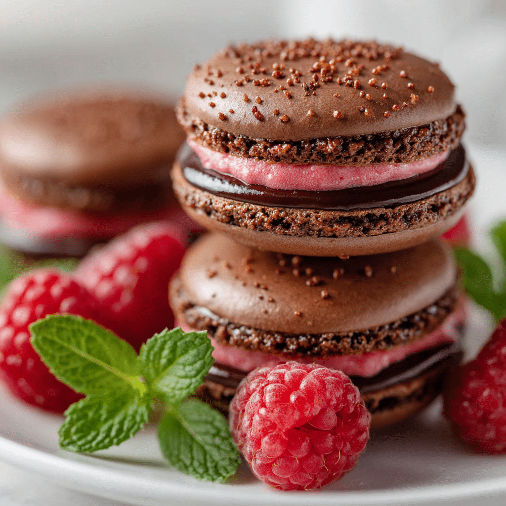 Dark Chocolate Raspberry Macarons: A Decadent Treat for Every Occasion Recipe - Recipe Image