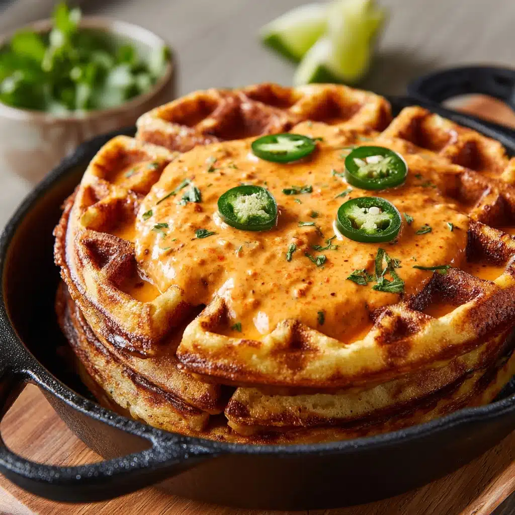 Waffles with Turkey Chile Con Queso Dip Recipe - Recipe Image