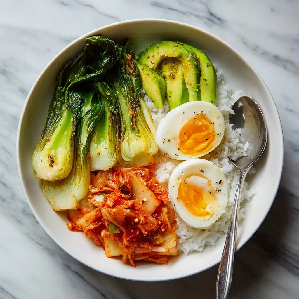 Kimchi Rice Bowl with Jammy Eggs Recipe - Recipe Image