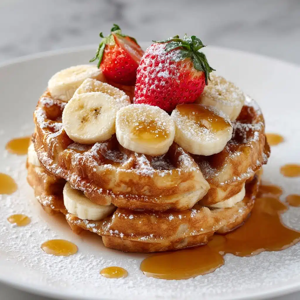 Caramelized Coconut Banana Bread Waffle French Toast Recipe - Recipe Image