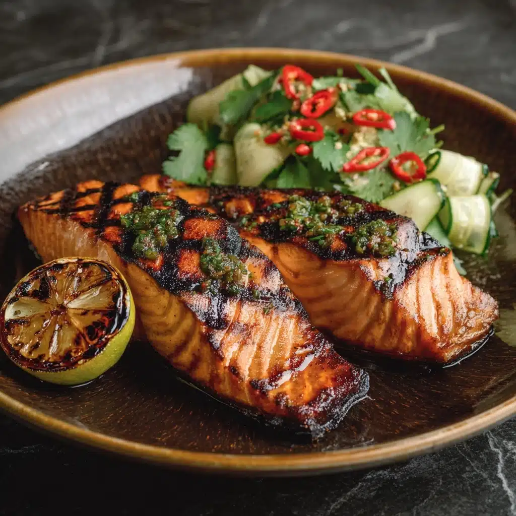 Soy Salmon Steak with Sambal Salad Recipe - Recipe Image
