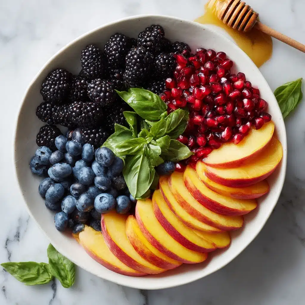 Honey Lime Basil Peach Fruit Salad Recipe - Recipe Image