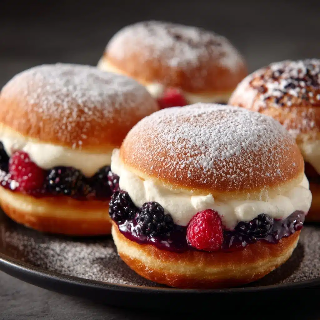 Summer Fruit Cheesecake Stuffed Brioche Doughnuts Recipe - Recipe Image