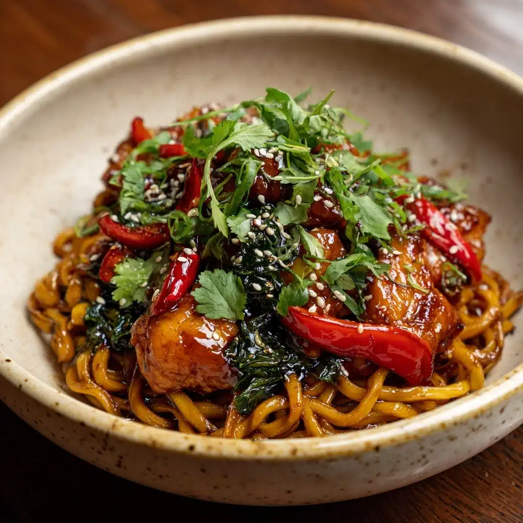 Crispy Garlic Chicken Drunken Noodles Recipe - Recipe Image