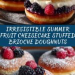 Summer Fruit Cheesecake Stuffed Brioche Doughnuts Recipe