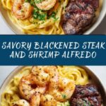 Blackened Steak and Shrimp Alfredo Recipe