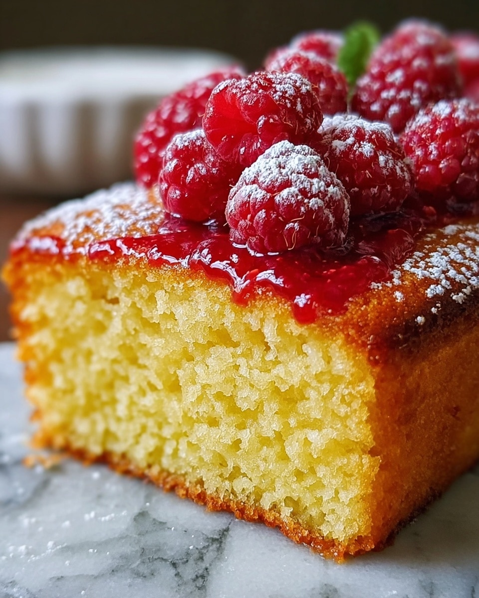 Grilled Sunny Lemon Pound Cake with Raspberries Recipe - Recipe Image