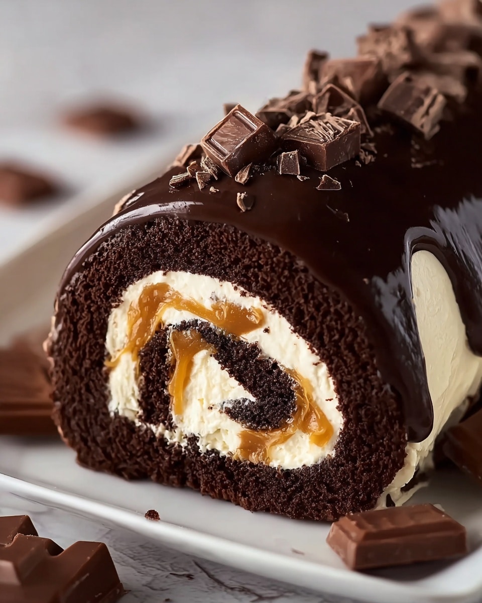 Triple Chocolate Roll Cake Recipe - Recipe Image
