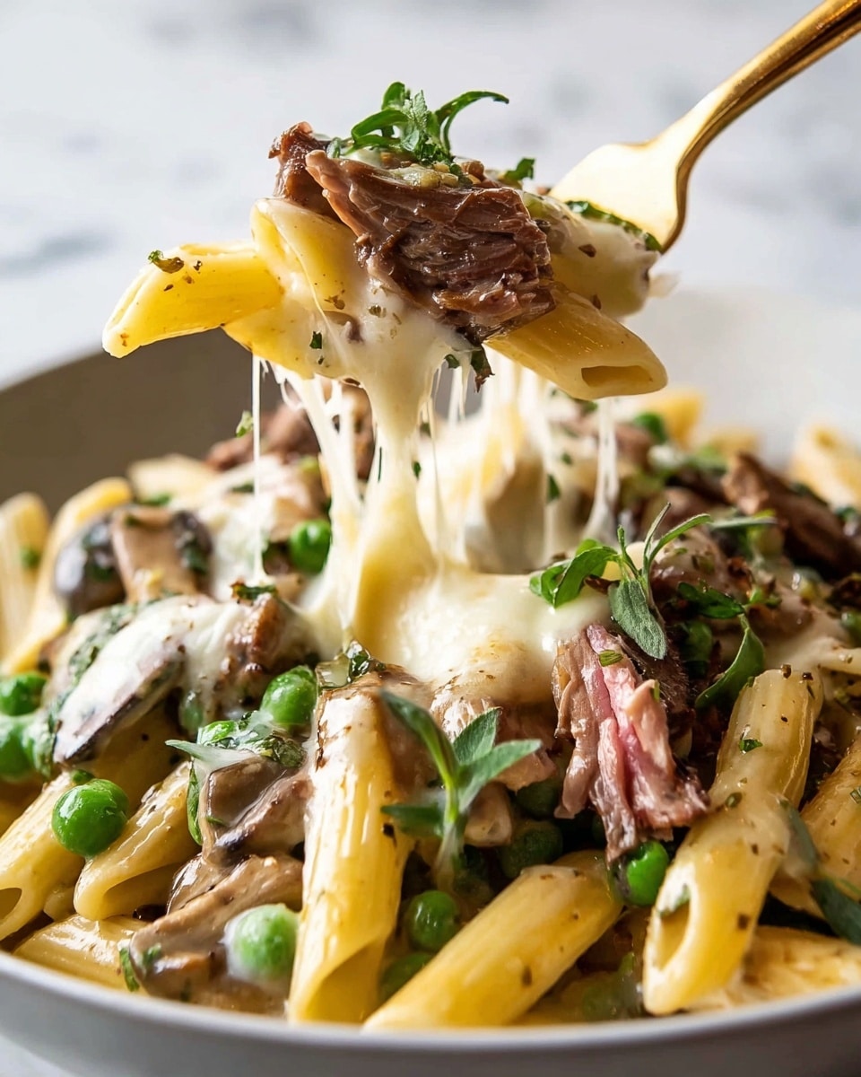 One Pot Philly Steak Pasta Recipe - Recipe Image