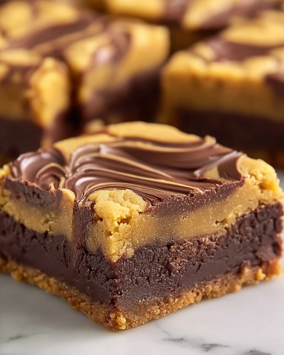 Peanut Butter Chocolate Swirl Blondies Recipe - Recipe Image