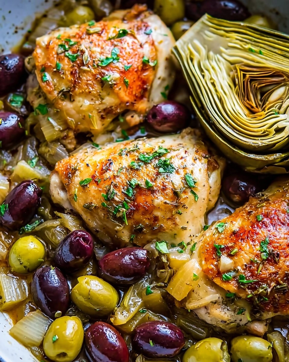 Mediterranean Lemon Chicken with Artichokes and Olives Recipe - Recipe Image