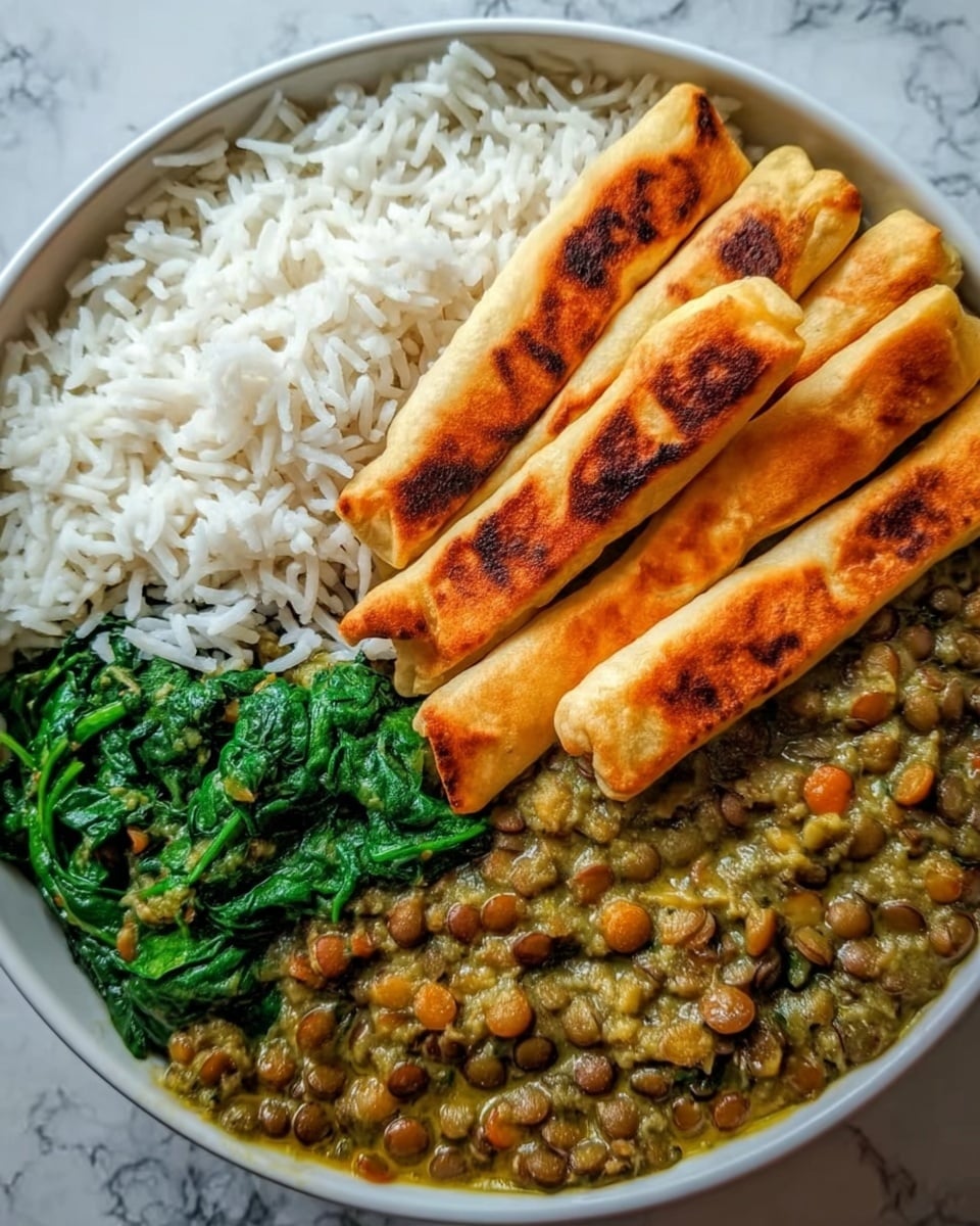 Creamy Coconut Curry Lentils with Spinach Recipe - Recipe Image