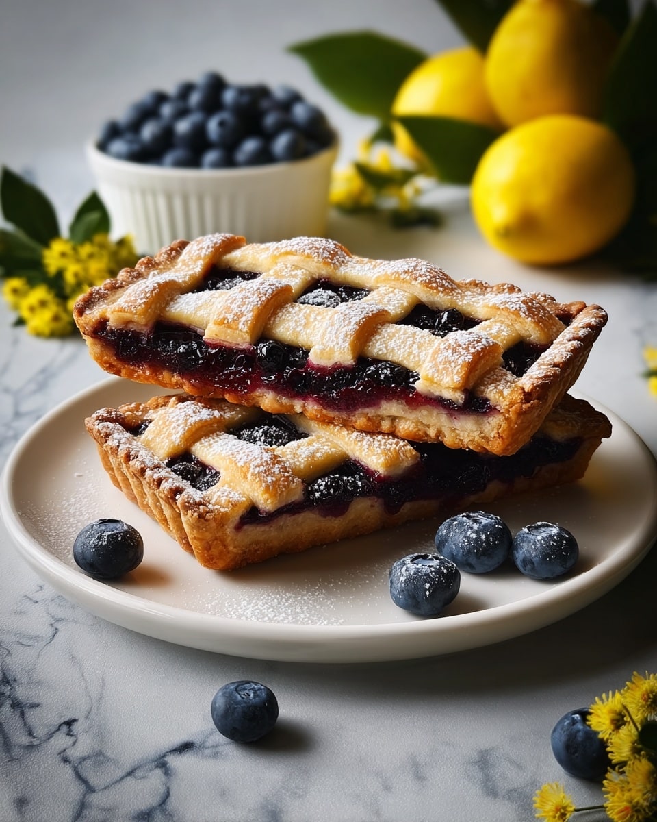 Blueberry Pie Bars with Lattice Top Recipe - Recipe Image