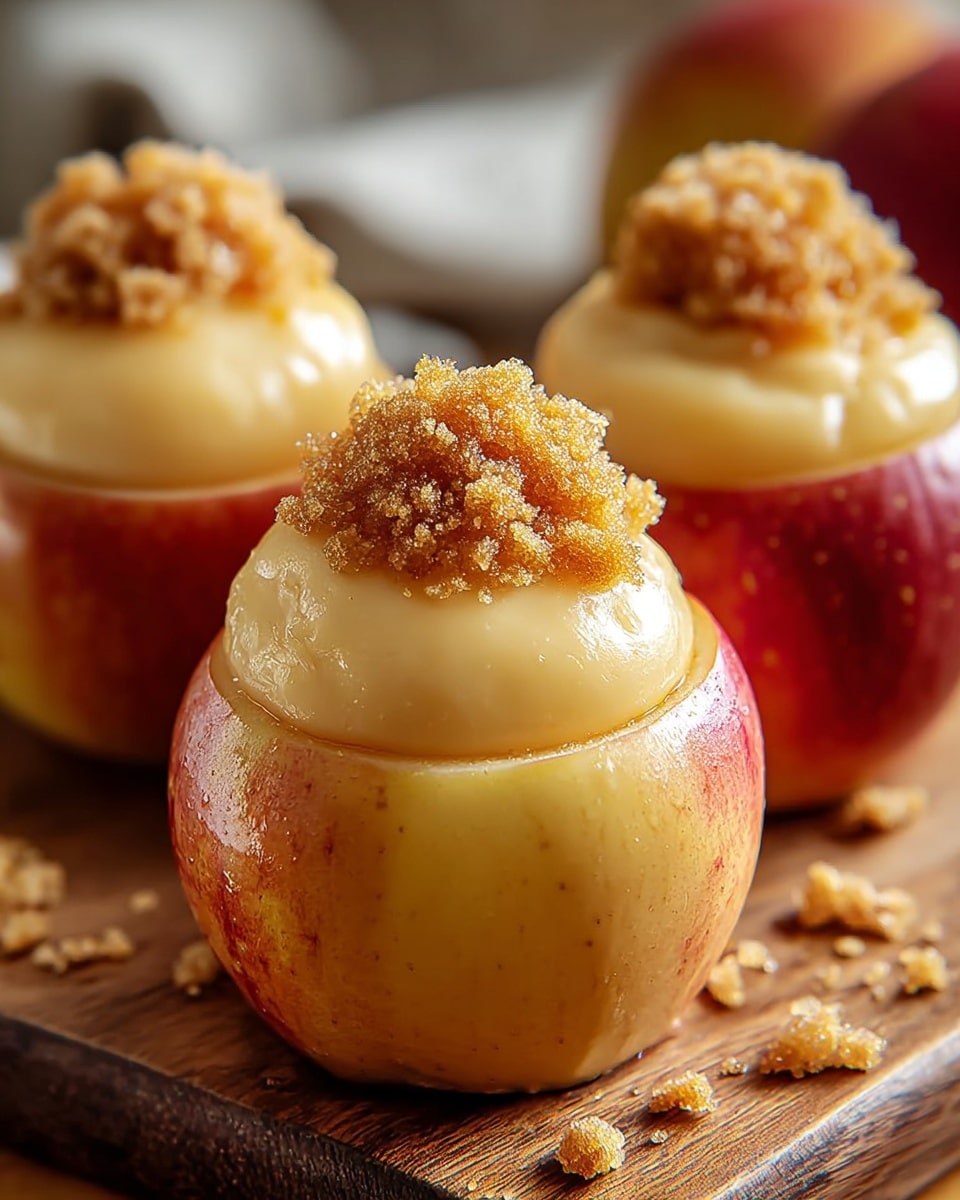 Cheesecake Stuffed Apples with Caramel and Nuts Recipe - Recipe Image