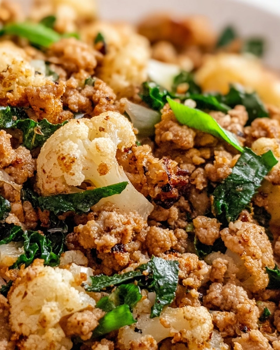 Garlic Butter Ground Turkey with Cauliflower Skillet Recipe - Recipe Image