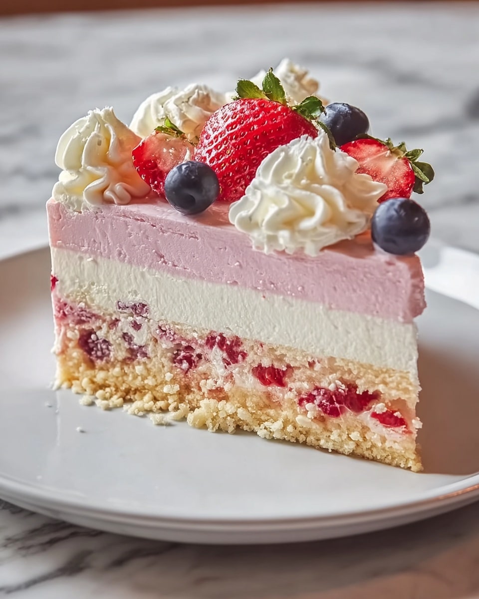 Unicorn No-Bake Strawberry Split Cake Recipe - Recipe Image