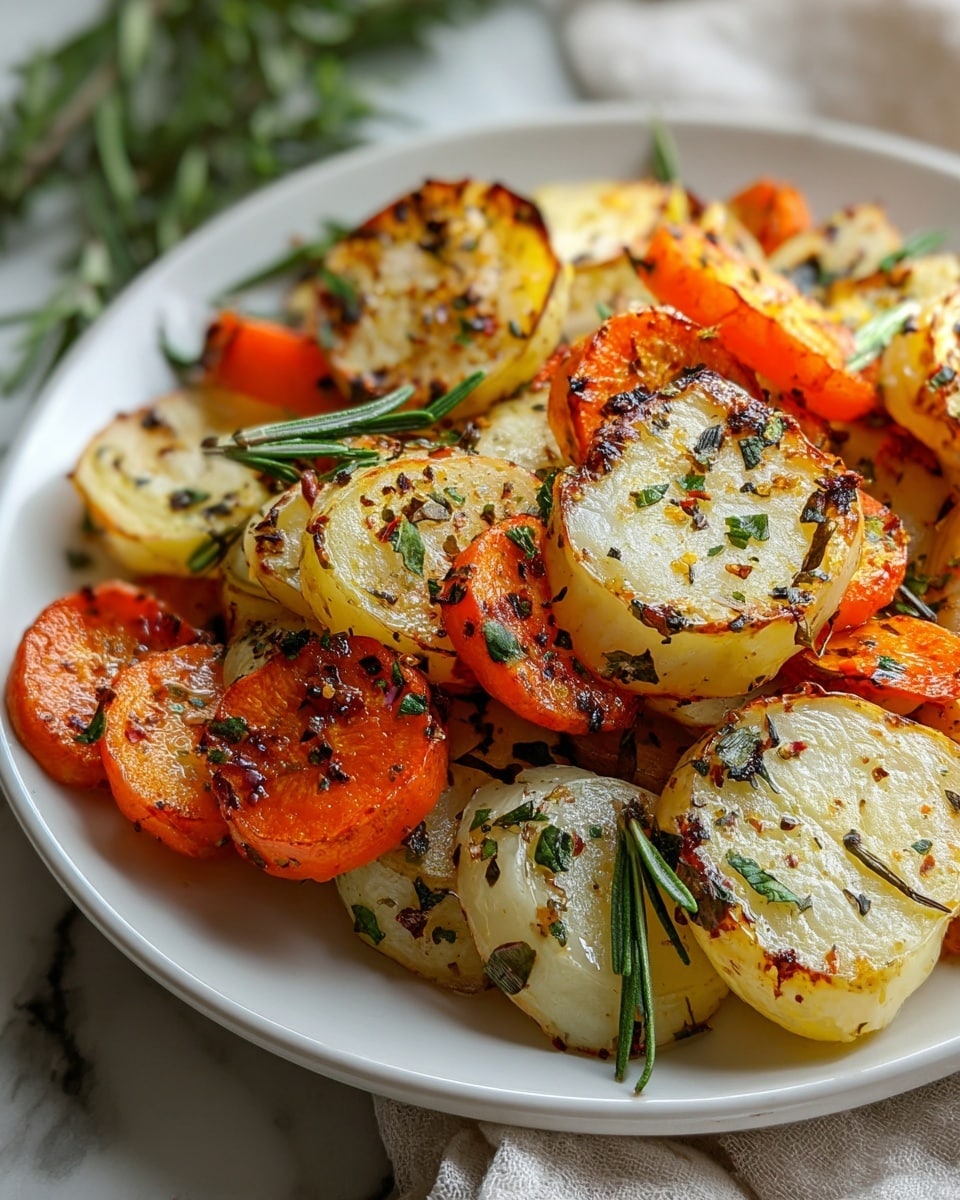 Garlic Herb Roasted Potatoes, Carrots, and Zucchini Recipe - Recipe Image
