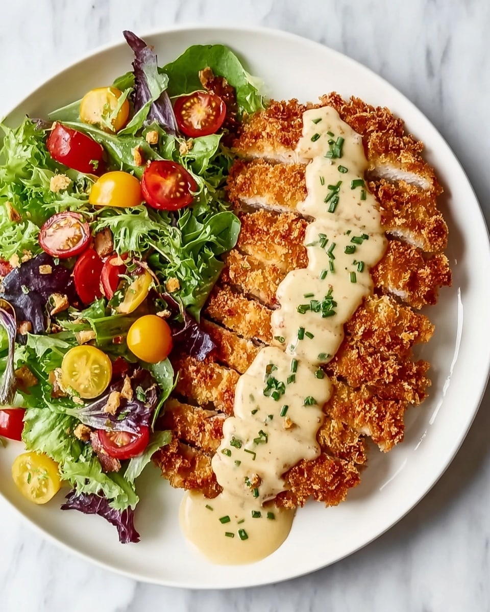 Pretzel Crusted Chicken with Cheddar Mustard Sauce Recipe - Recipe Image