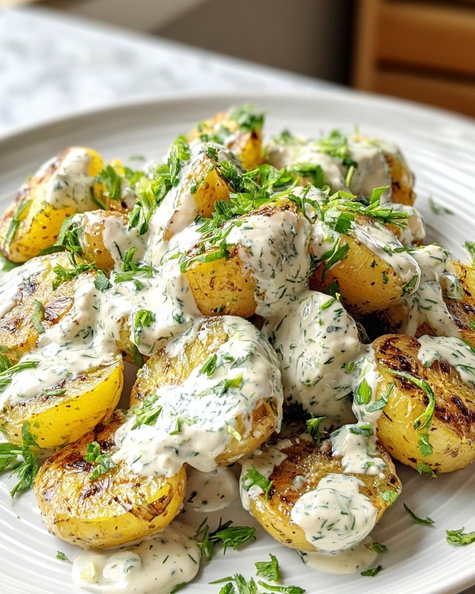 Crispy Roasted Baby Potato Salad Recipe - Recipe Image