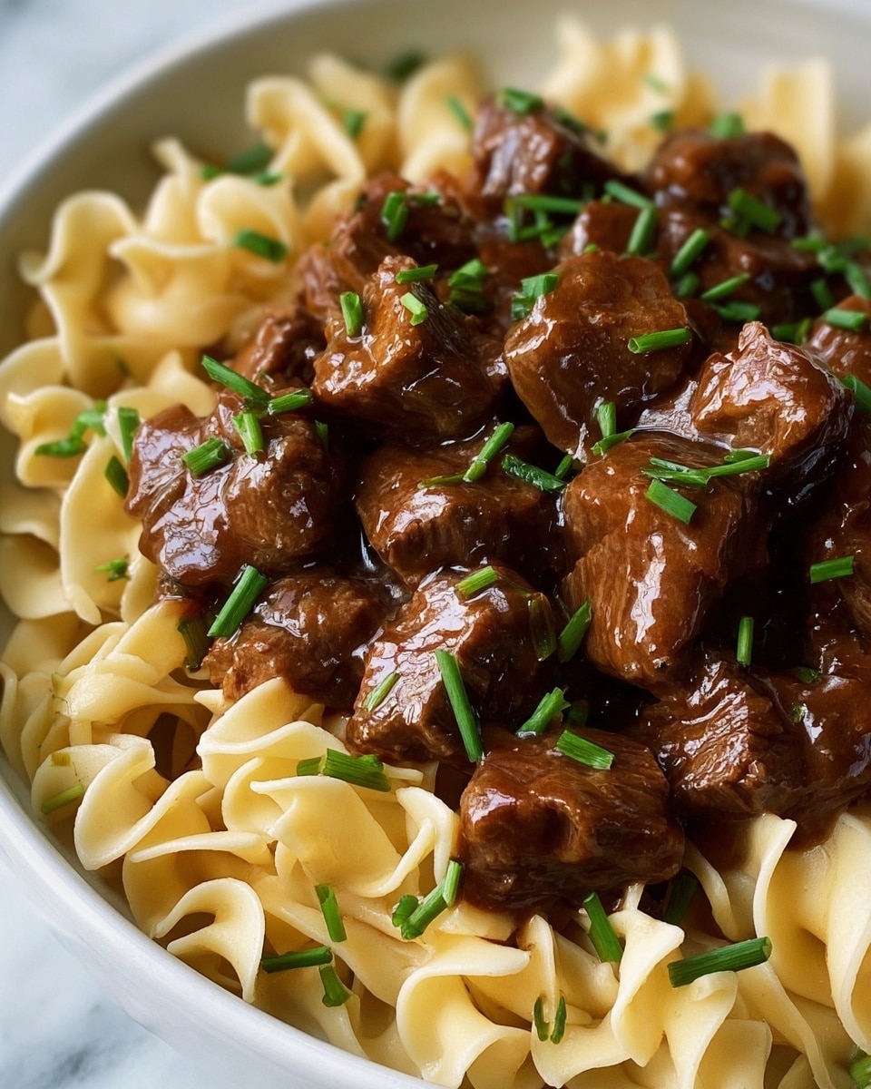 Crockpot Beef Tips & Noodles Recipe - Recipe Image