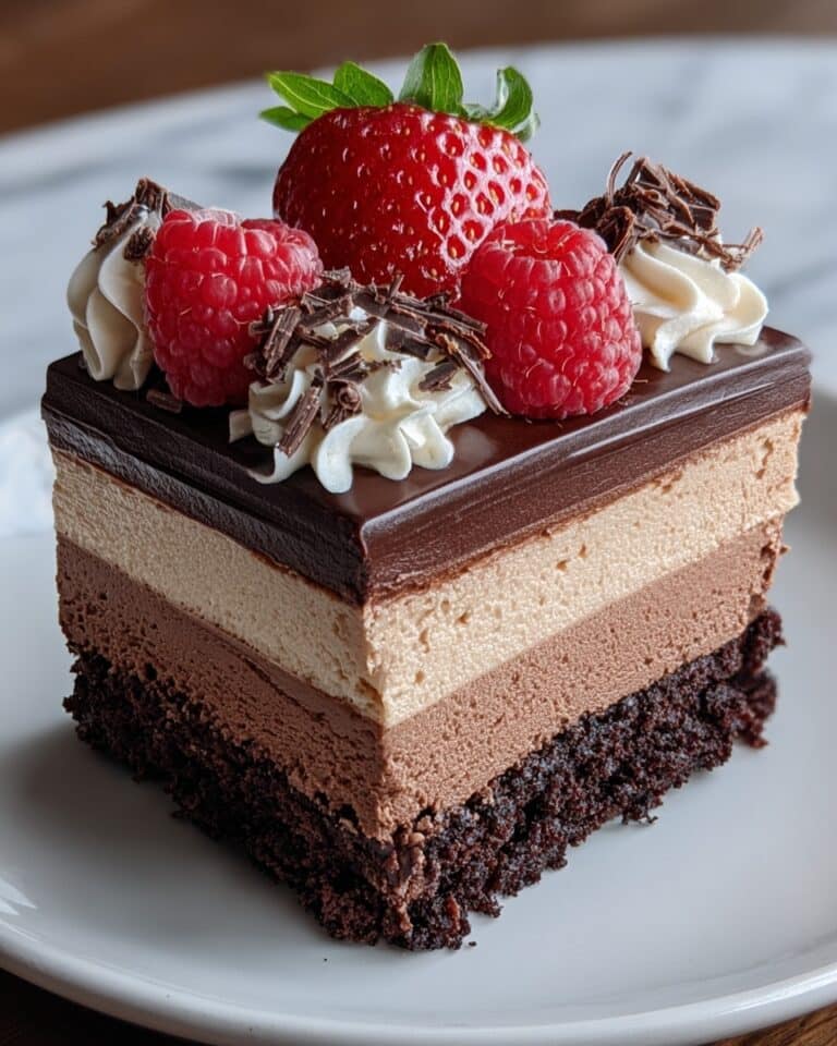 Triple Chocolate Mousse Cake Recipe