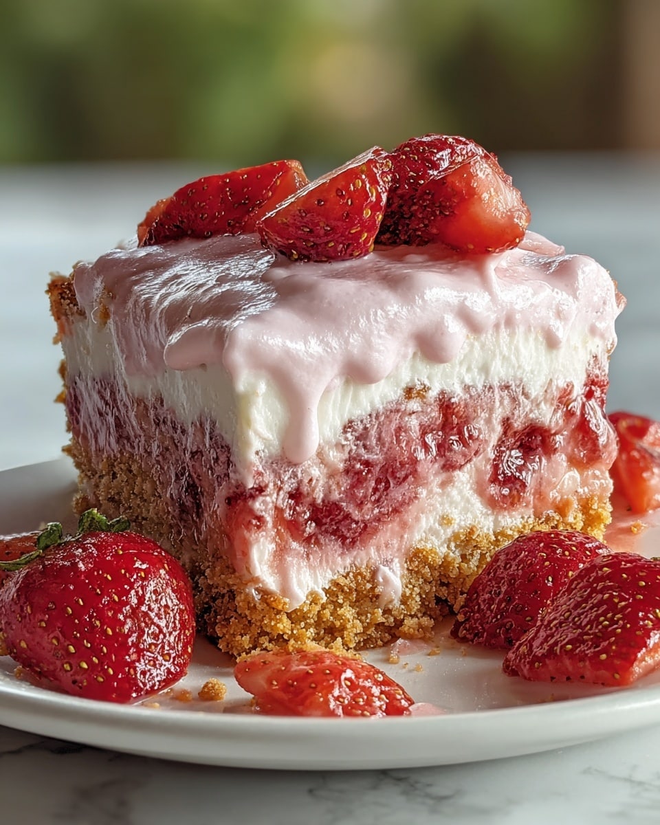 Strawberry Honeybun Cake with Strawberry Cream Icing Recipe