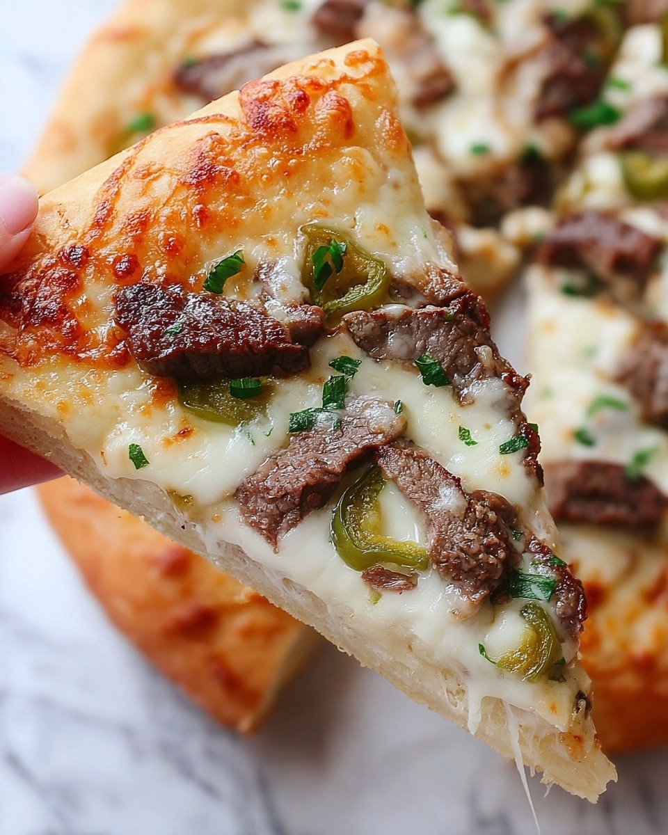 Philly Cheesesteak Cheesy Bread Recipe - Recipe Image
