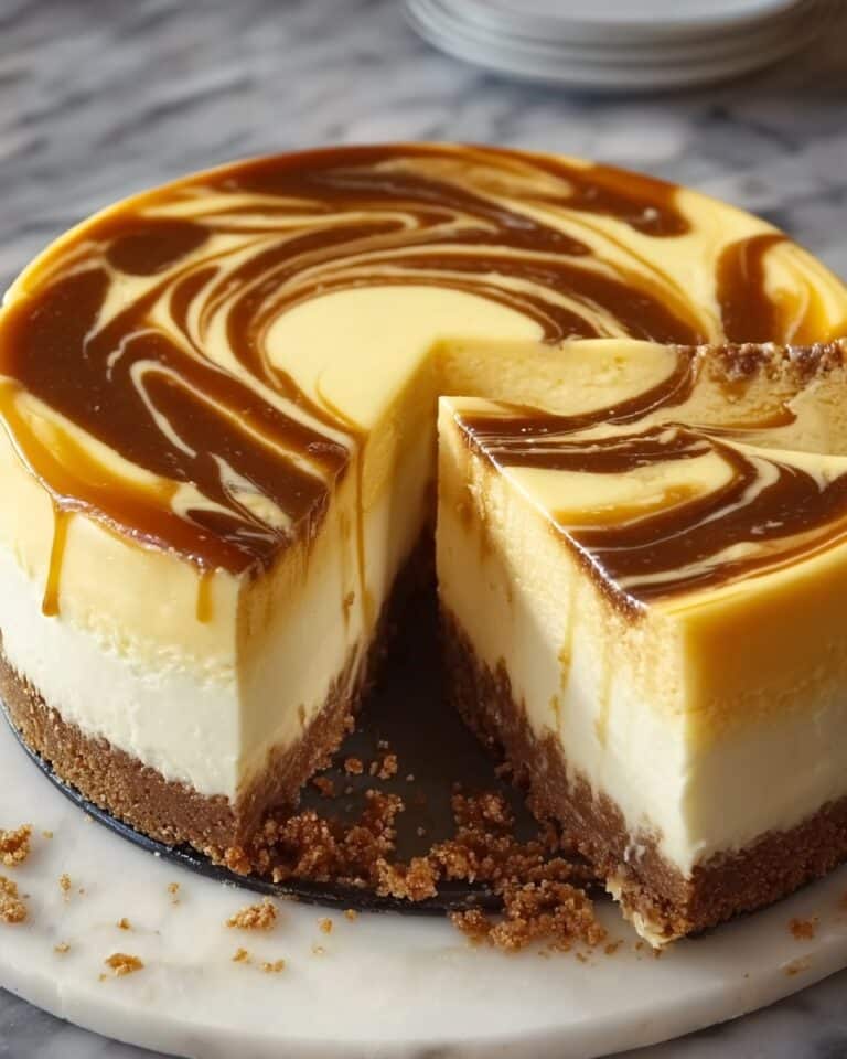 Indulgent Swirled Caramel Cheesecake Recipe