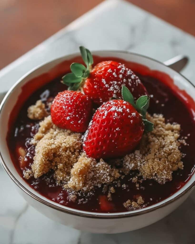Strawberry Cobbler with Brown Sugar Pecan Topping Recipe
