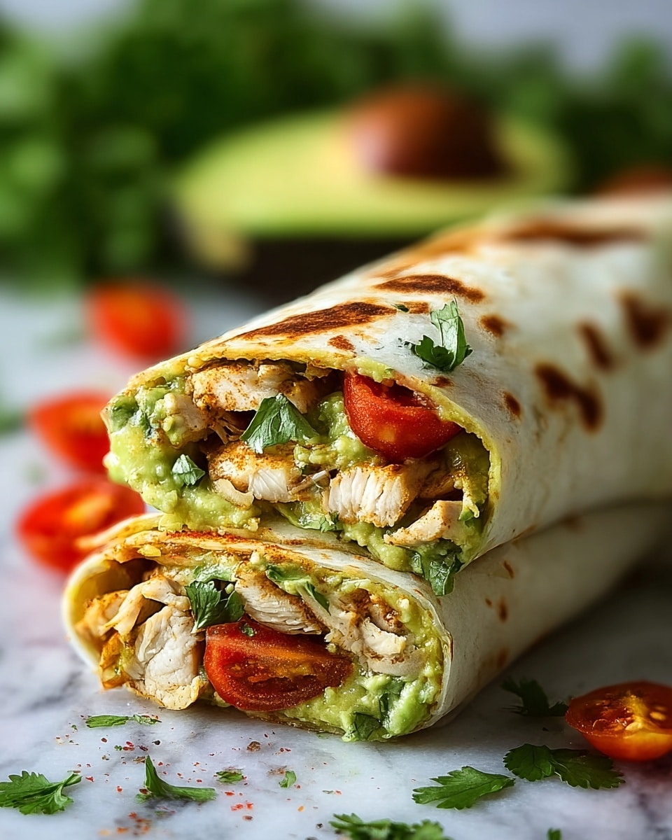 Quick & Easy Chicken Avocado Wrap Recipe - Recipe Image