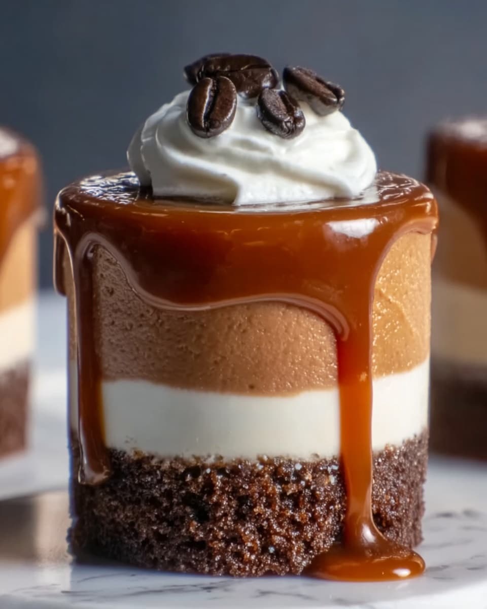 Salted Caramel Mocha Cheesecakes Recipe - Recipe Image