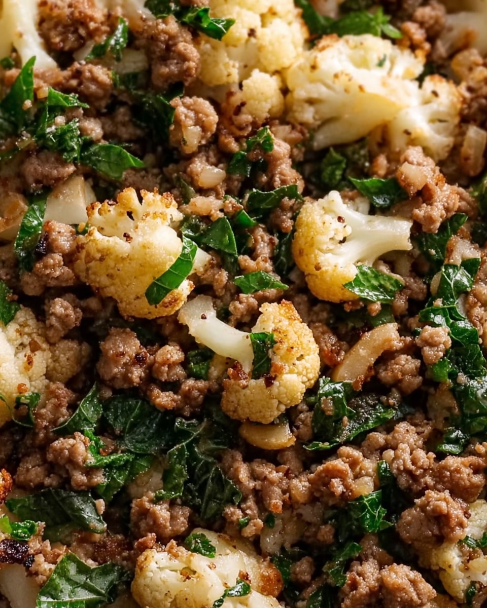 Garlic Butter Ground Turkey with Cauliflower Skillet Recipe - Recipe Image