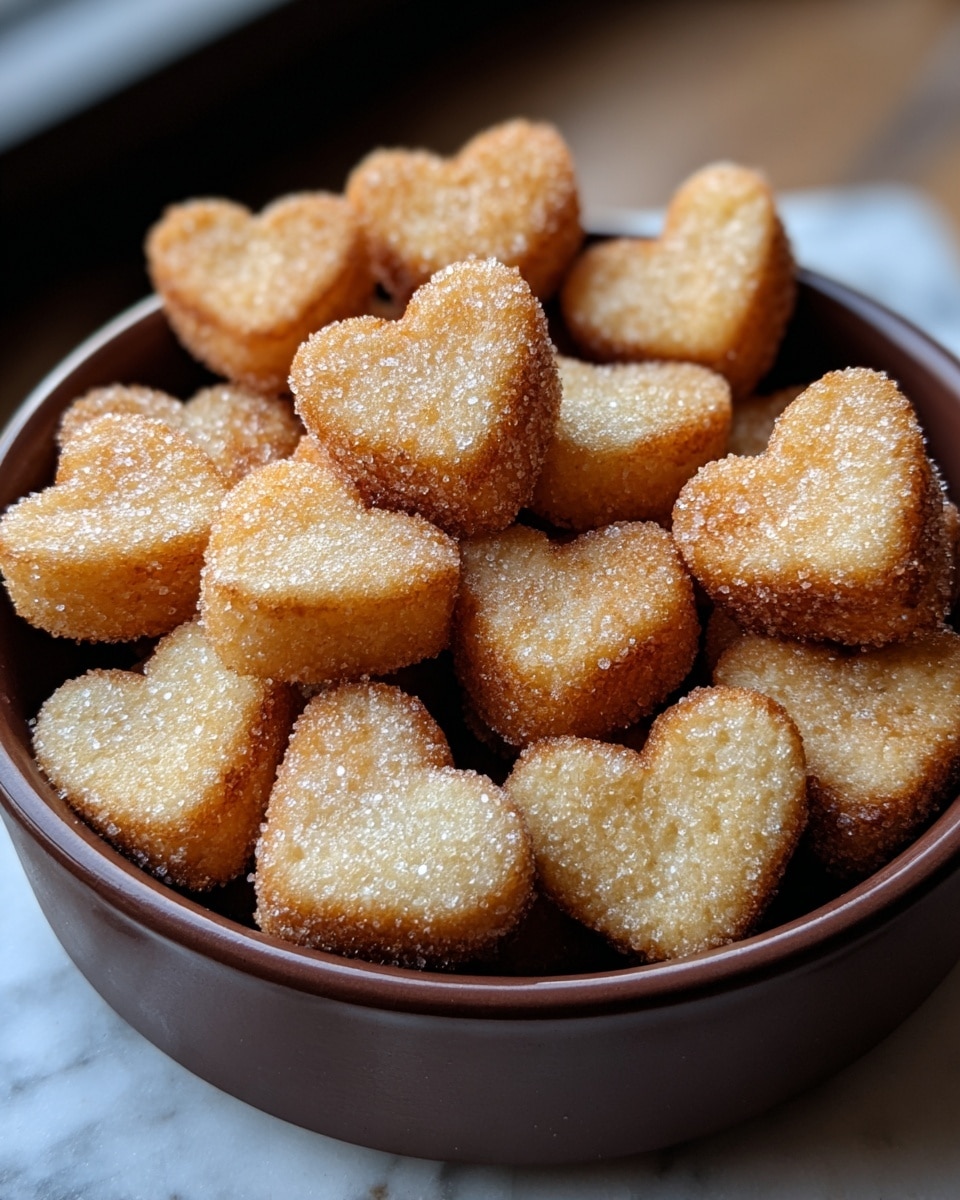 French Toast Churro Bites in Heart Shapes Recipe - Recipe Image