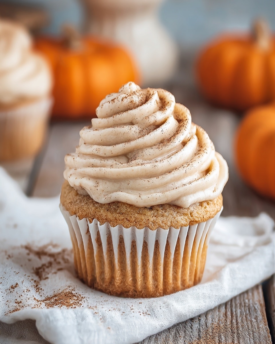 Pumpkin Cupcakes with Cinnamon Cream Cheese Frosting Recipe - Recipe Image