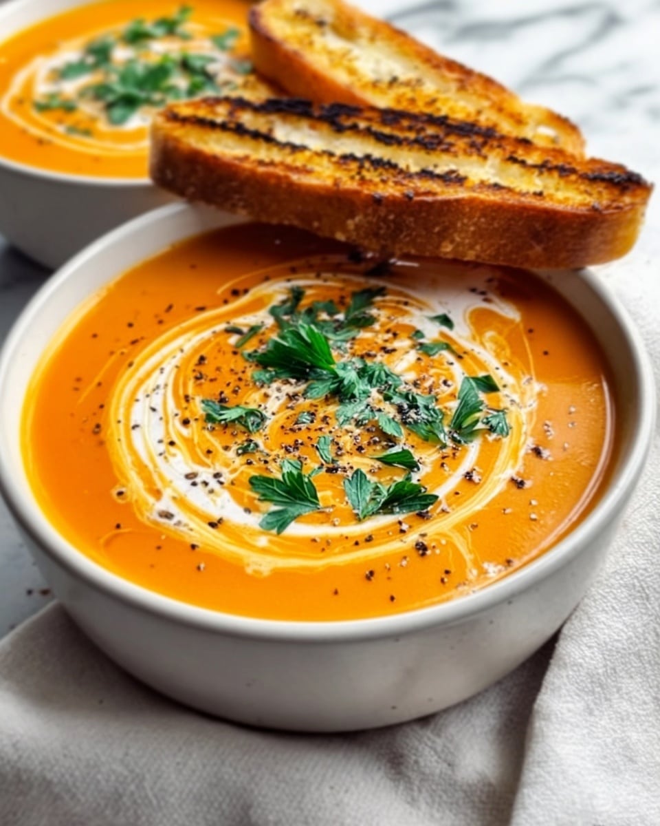 Creamy Tomato Soup with Grilled Cheese Sandwich Recipe - Recipe Image