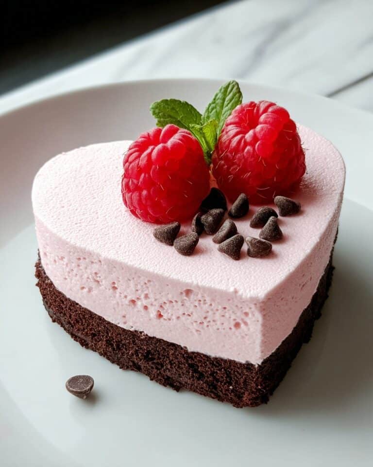 Heart-Shaped Raspberry Mousse with Brownie Base Recipe