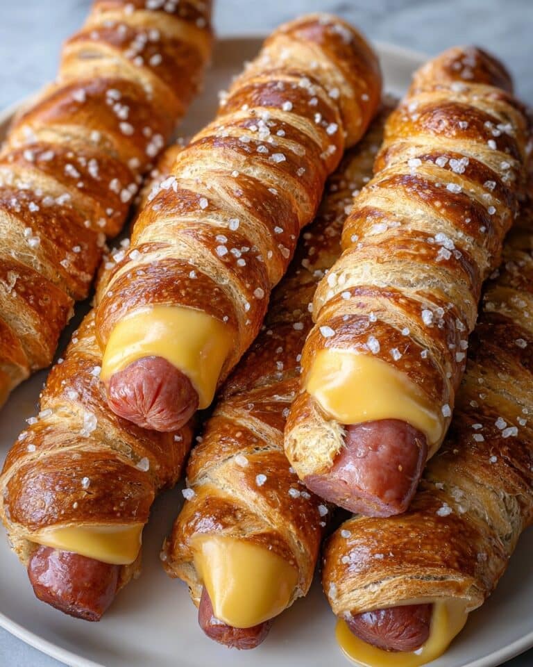 Soft Baked Cheesy Pretzel Dogs Recipe