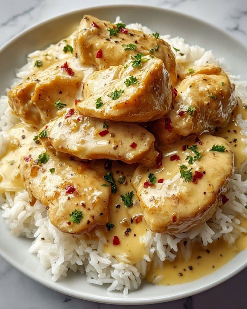 Chicken Scampi with Creamy Garlic Parmesan Rice Recipe