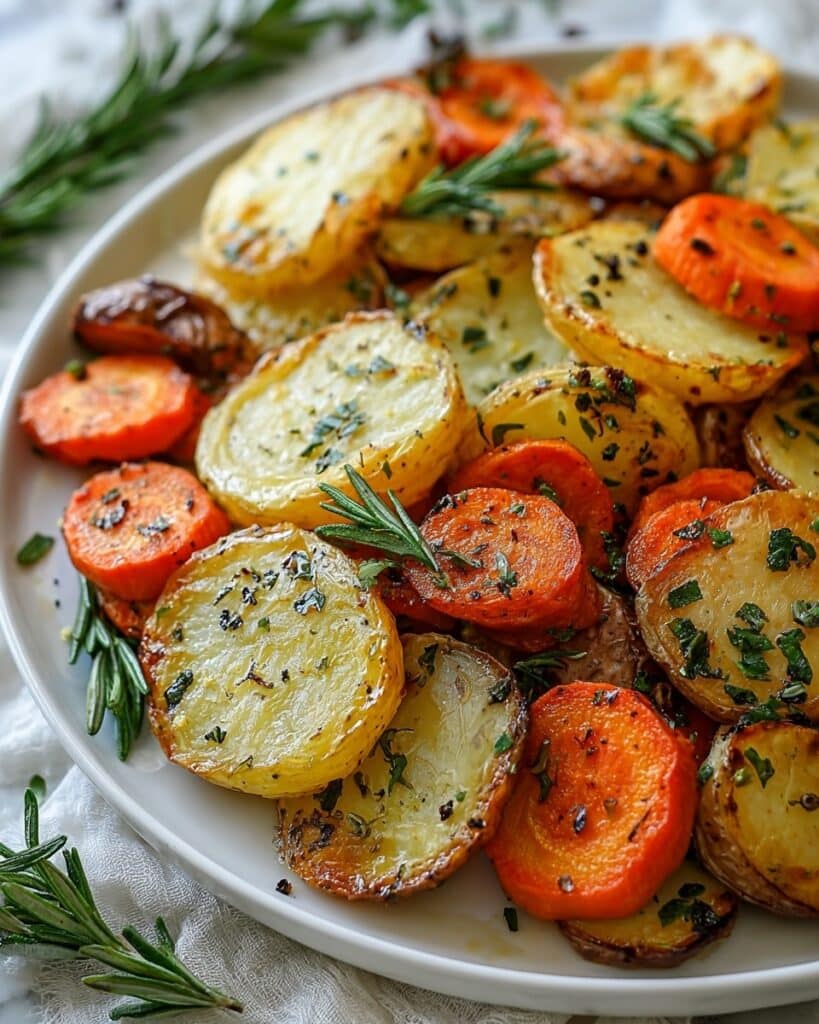 Garlic Herb Roasted Potatoes, Carrots, and Zucchini Recipe