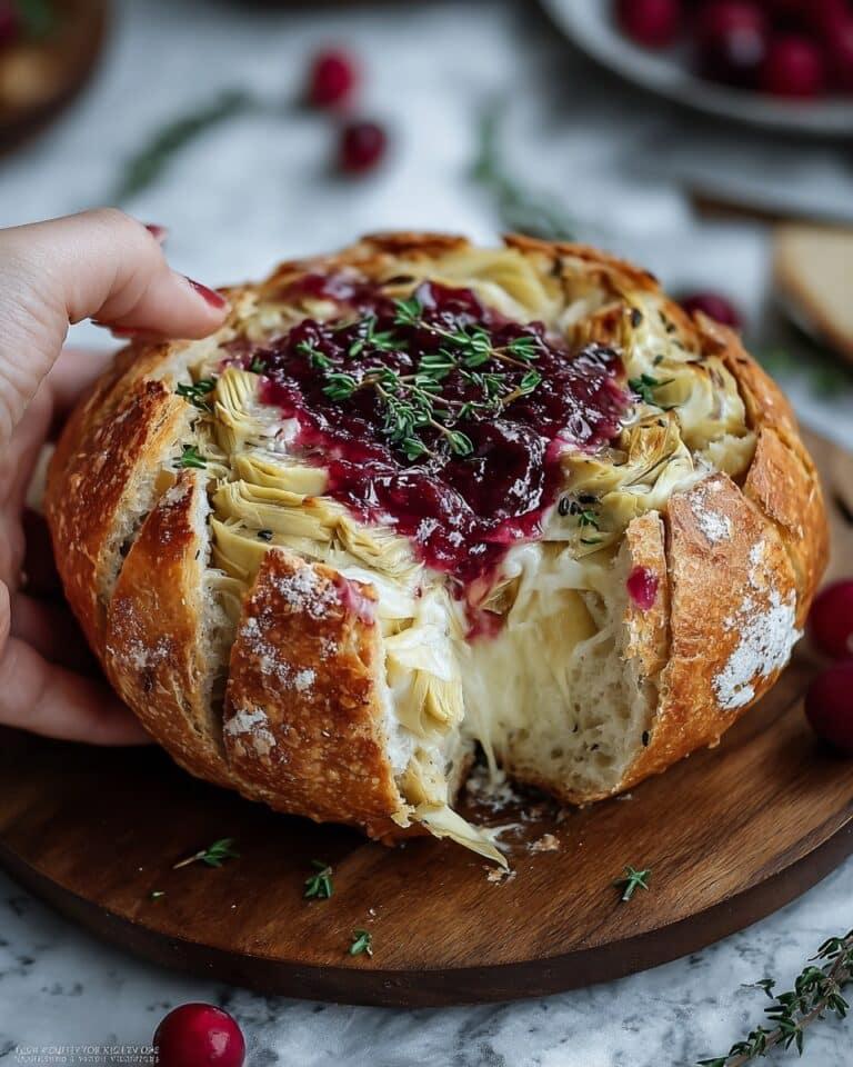 Baked Cranberry Brie Bread Bowl Recipe