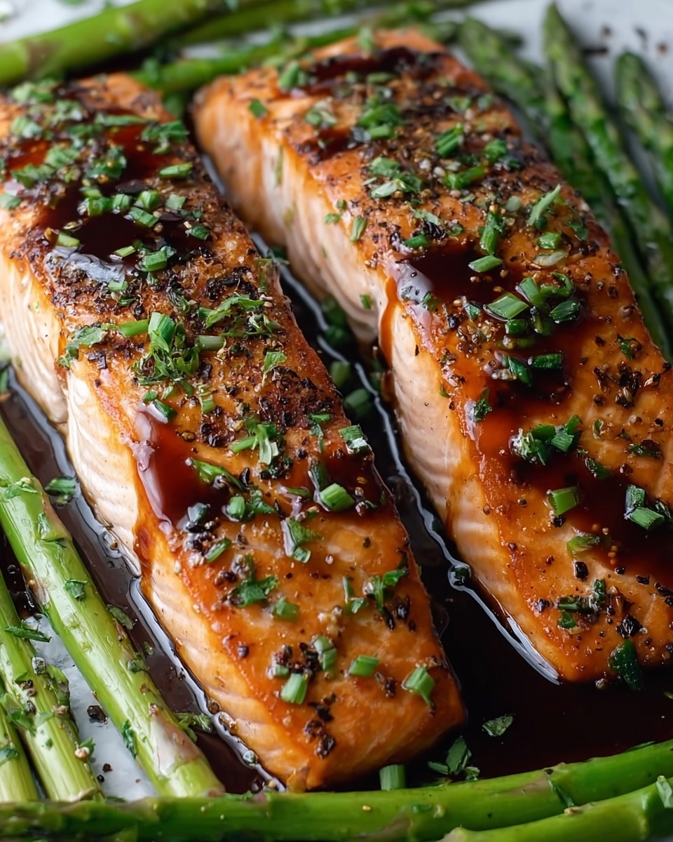 Balsamic Glazed Salmon with Asparagus Recipe - Recipe Image