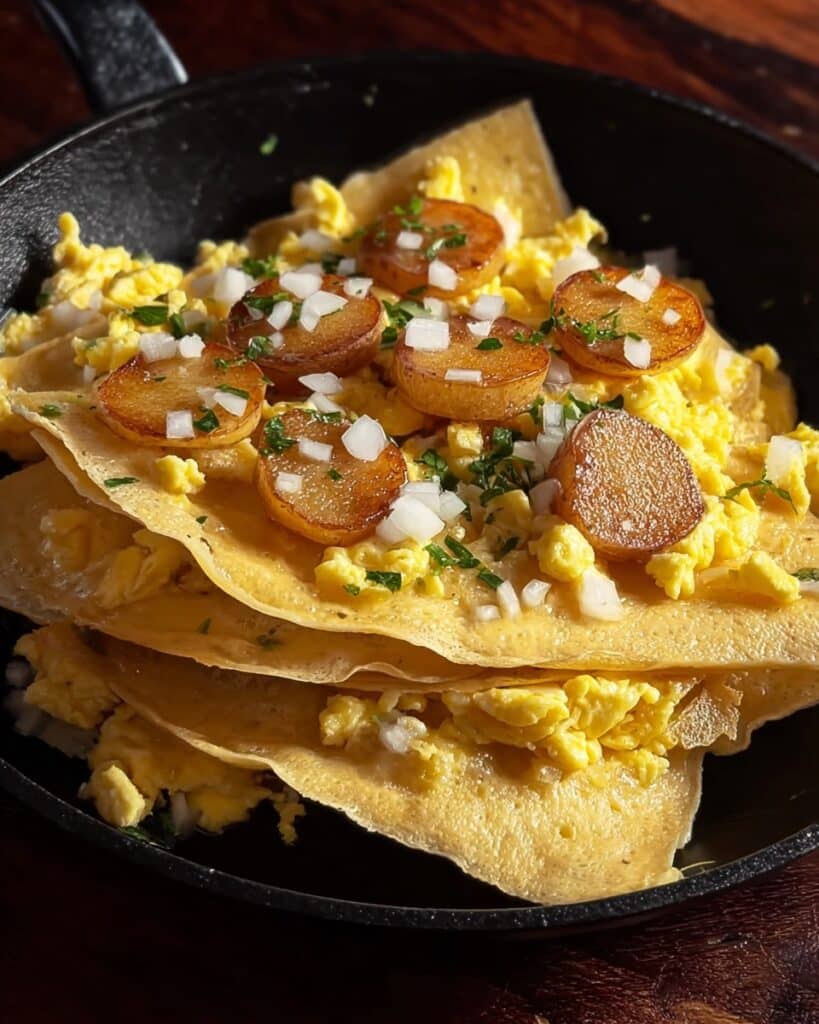 Fried Corn Tortilla Scramble Recipe