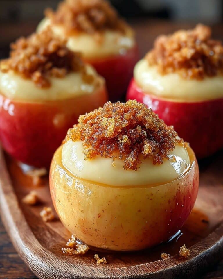 Cheesecake Stuffed Apples with Caramel and Nuts Recipe