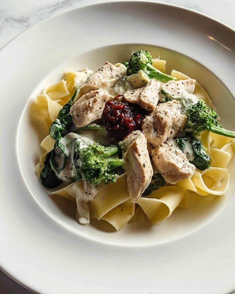 Creamy Chicken and Spinach Pasta with Broccoli Recipe