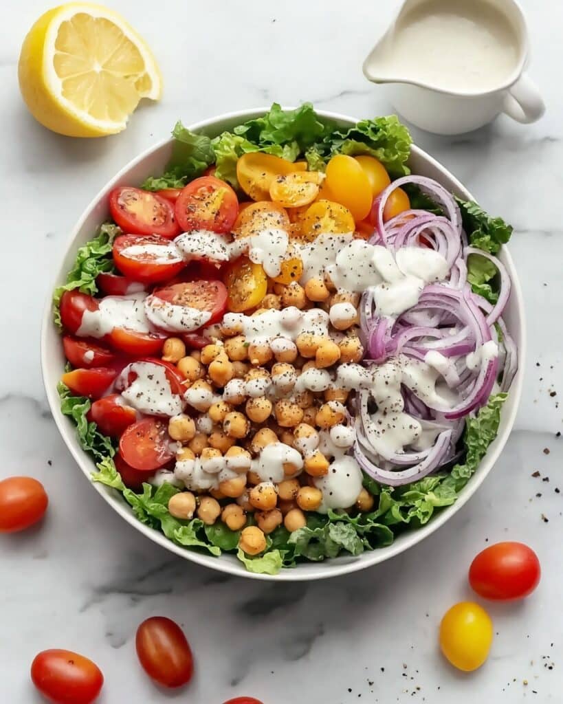 Green Salad with Lemon Tahini Dressing Recipe