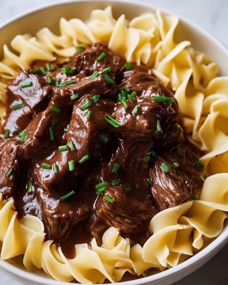 Crockpot Beef Tips & Noodles Recipe