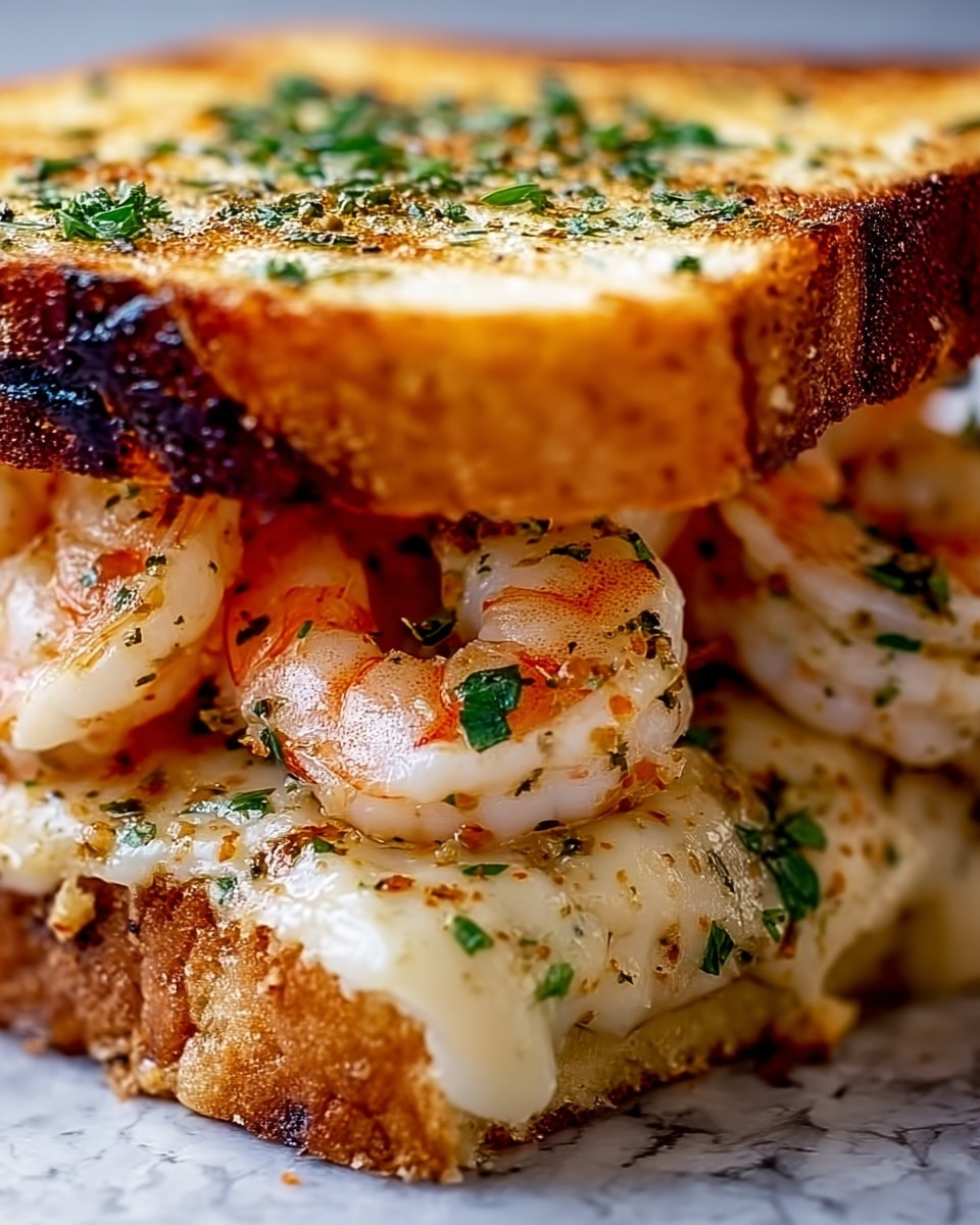 Ultimate Shrimp Grilled Cheese with Garlic Bread Recipe - Recipe Image